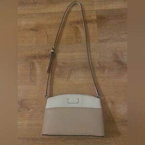 Kate Spade Tan and White Crossbody Bag